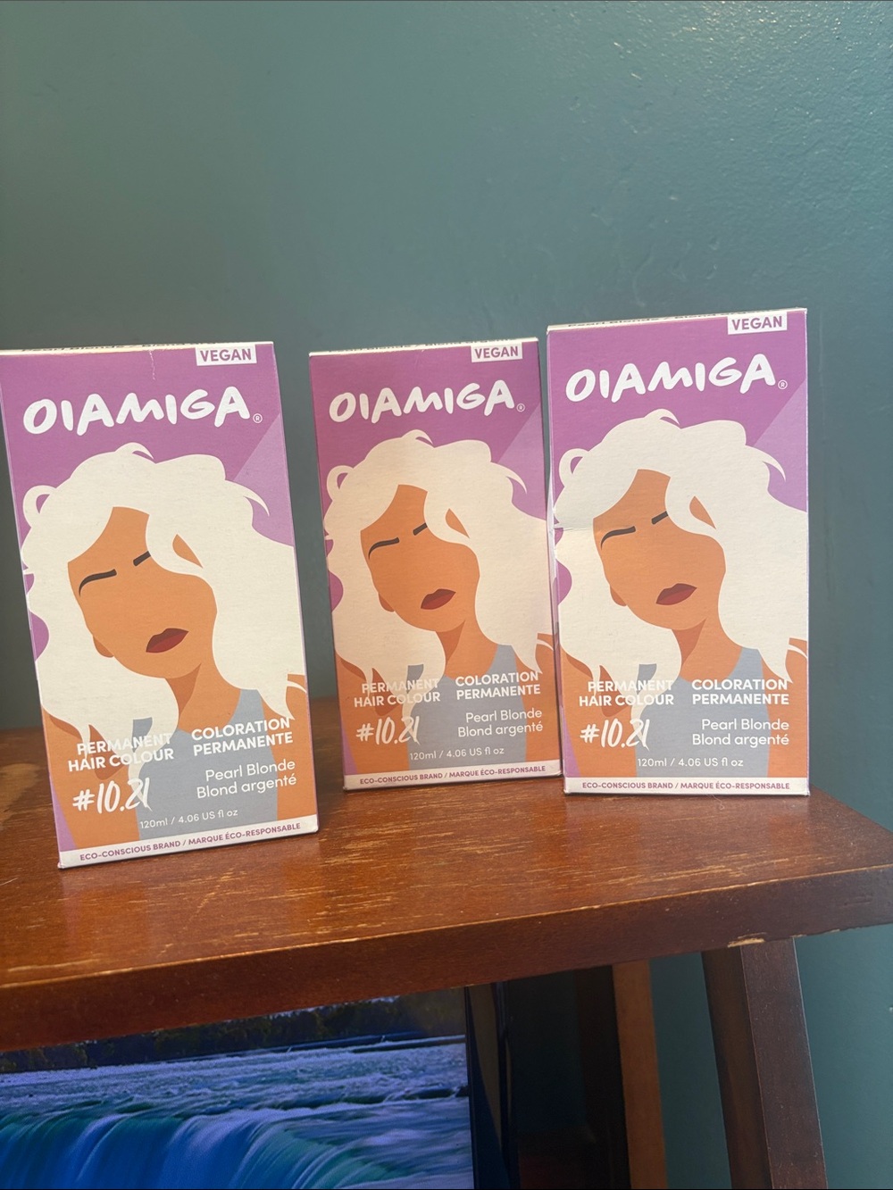 OIAMIGA Pearl Blonde Permanent Hair Color #10.21 - White & Lilac Packaging
